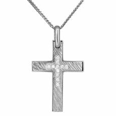 Βαπτιστικός σταυρός για κορίτσι Κ14 διπλής όψης με αλυσίδα 031066C
