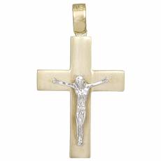 Βαπτιστικός σταυρός δίχρωμος Κ14 με τον Εσταυρωμένο 031078