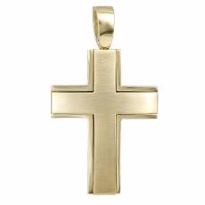 Ανδρικός σταυρός Κ18 χρυσός ματ 031434