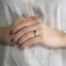 Ροζέτα δαχτυλίδι με μαύρο διαμάντι Κ18 031448