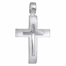 Λευκόχρυσος ανδρικός σταυρός Κ14 ματ 031504