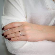 Λευκόχρυσο σειρέ δαχτυλίδι Κ14 σχέδιο ματάκια με ζιργκόν πέτρες 031601