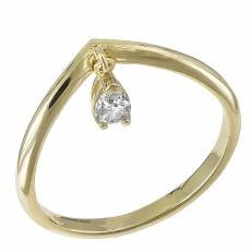 Χρυσό δαχτυλίδι Κ14 με κρεμαστό δάκρυ 031689