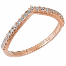 Σειρέ δαχτυλίδι Κ14 ροζ gold με ζιργκόν 031694