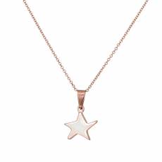 Γυναικείο κολιέ ροζ gold Κ14 με ασπρόμαυρο αστεράκι 031939
