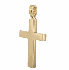 Ανδρικός σταυρός Κ14 χρυσός με αλυσίδα 032738C