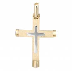Δίχρωμος ανδρικός σταυρός Κ14  033209