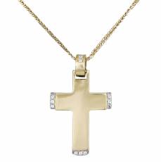 Χρυσός Βαπτιστικός Σταυρός με Αλυσίδα 033265C
