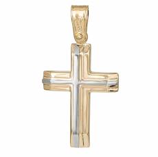Ανδρικός σταυρός αρραβώνα Κ14 σε διχρωμία 033345