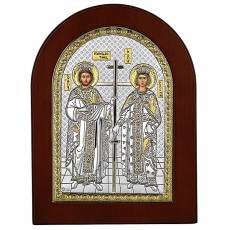Εικόνα Άγιος Κωνσταντίνος και Αγία Ελένη ασημένια 925 MA/E1146ΒΧ