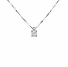 Λευκόχρυσο γυναικείο κολιέ με διαμάντι Κ18 033648