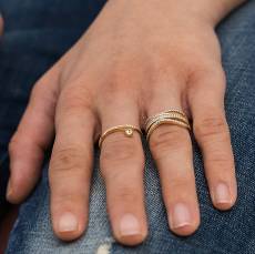 Δαχτυλίδι κορώνα χρυσό Κ14 με ζιργκόν 033877