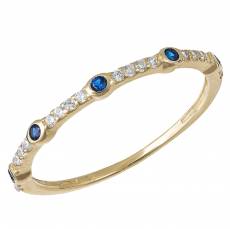 Δαχτυλίδι γυναικείο Κ14 με λευκά και μπλε ζιργκόν 033887
