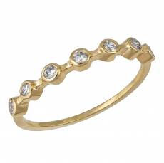 Χρυσό δαχτυλίδι σειρέ Κ14 με ζιργκόν σε καστονάκια 034011