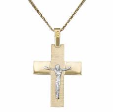 Βαπτιστικός σταυρός με τον Εσταυρωμένο Κ14 σετ με αλυσίδα 034052C