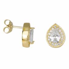 Γυναικεία σκουλαρίκια ροζέτες σε χρυσό Κ9 034076