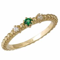 Δαχτυλίδι χρυσό Κ14 με πράσινη πέτρα ζιργκόν 034078