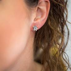 Λευκόχρυσα Κ14 γυναικεία σκουλαρίκια με Αστεράκια 034137
