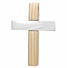 Δίχρωμος βαπτιστικός σταυρός Κ14 σε ανάγλυφο σχέδιο 034156