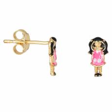 Παιδικά σκουλαρίκια Κ14 με κοριτσάκι ροζ 034328