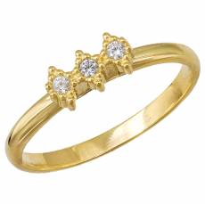 Δαχτυλίδι χρυσό Κ14 με ζιργκόν σε ρόμβους 034370