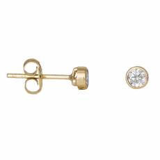 Γυναικεία χρυσά σκουλαρίκια Κ9 με ζιργκόν σε καστόνι 034404