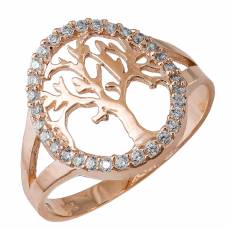 Γυναικείο ροζ gold δαχτυλίδι Κ14 με το Δέντρο της Ζωής 034545