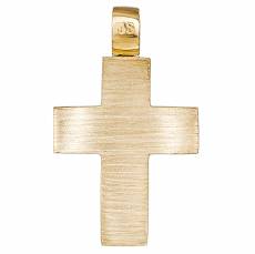 Χρυσός ζαγρέ σταυρός βάπτισης για αγοράκι Κ14 034761
