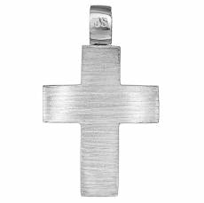 Λευκόχρυσος βαπτιστικός σταυρός για αγόρι Κ14 ζαγρέ 034762