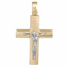 Βαπτιστικός σταυρός για αγοράκι Κ14 δίχρωμος 034780