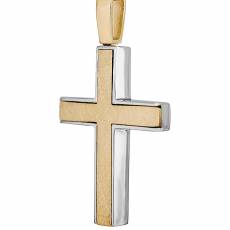 Χειροποίητος δίχρωμος σταυρός βάπτισης για αγοράκι Κ14 034789