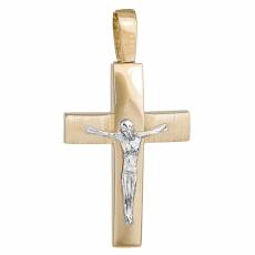 Βαπτιστικός σταυρός για αγοράκι με τον Εσταυρωμένο Κ14 σε διχρωμία 034799