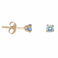 Σκουλαρίκια για κοριτσάκι με γαλάζιο ζιργκόν σε χρυσό Κ9 034891