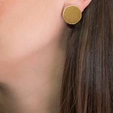 Γυναικεία καρφωτά σκουλαρίκια Gold Circles από ασήμι 925 034989