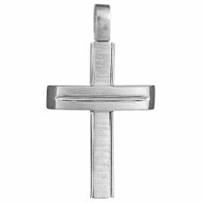 Ανδρικός σταυρός αρραβώνα σε λευκόχρυσο Κ14 035041