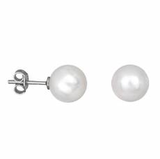 Λευκόχρυσα σκουλαρίκια με μαργαριτάρια 14 καρατίων 035110