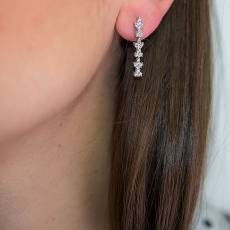 Γυναικεία λευκόχρυσα σκουλαρίκια Κ9 με ζιργκόν 035145