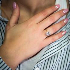 Γυναικείο δαχτυλίδι ροζέτα με ζιργκόν σε χρυσό Κ9 035173