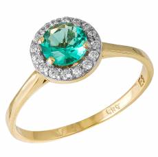 Χρυσό δαχτυλίδι με στρογγυλή ροζέτα και ζιργκόν Κ14 035186