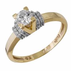 Χρυσό μονόπετρο δαχτυλίδι με ζιργκόν 14 καρατίων 035187