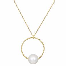 Επίχρυσο γυναικείο κολιέ 925 Shell Pearl σε κυκλικό μοτίφ 035234