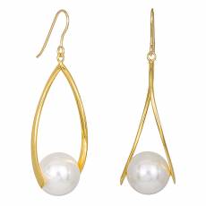 Σκουλαρίκια με μαργαριτάρια Shell Pearls από επιχρυσωμένο ασήμι 925 035239