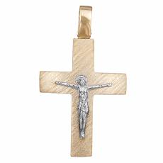 Βαπτιστικός σταυρός με τον Εσταυρωμένο σε διχρωμία Κ14 035284