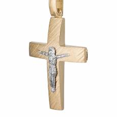 Βαπτιστικός δίχρωμος σταυρός για αγόρι Κ14 με τον Χριστό 035286