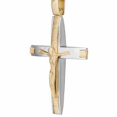 Βαπτιστικός σταυρός για αγοράκι με τον Χριστό Κ14 διπλής όψης 035295