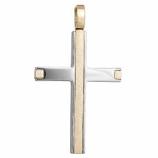 Βαπτιστικός σταυρός διπλής όψης σε διχρωμία Κ14 035305