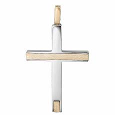 Βαπτιστικός σταυρός διπλής όψης σε διχρωμία Κ14 035305