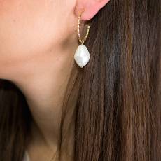 Γυναικεία σκουλαρίκια Shell Pearl από επιχρυσωμένο ασήμι 925 035376