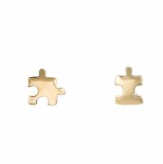 Χρυσά παιδικά σκουλαρίκια Κ9 παζλ 035777
