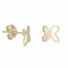 Χρυσά παιδικά σκουλαρίκια Κ14 πεταλούδες 036074